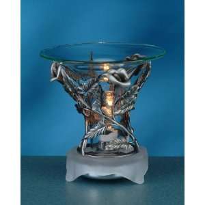   Glass and Pewter Lily Electric Oil Aromatherapy Burner