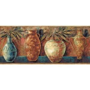   By Color BC1581230 Orange Ethnic Vases Border