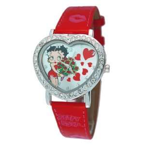   Heart Shape Leather Band Watch Model #BB W360B Betty Boop Watches