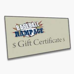  Baseball Rampage $10 Gift Certificate