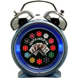  Twin Bell Neonique Texas Holdem Alarm Clock SS 10705 