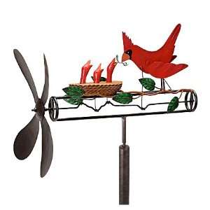   Feeding Cardinal Family Whirligig Wind Spinner Patio, Lawn & Garden