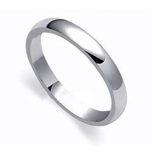   White Gold Comfort Fit 3mm Wide Wedding / Engagement Band Ring Size 10