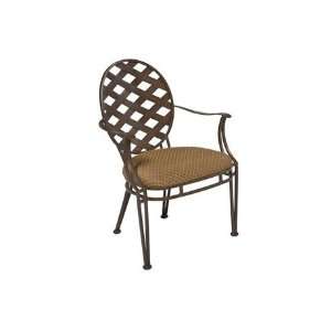  Woodard Stratton Wrought Iron Dining Arm Patio Chair 
